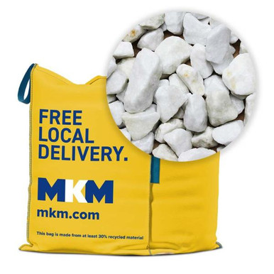 20mm Grampian White Marble Chippings Bulk Bag product image