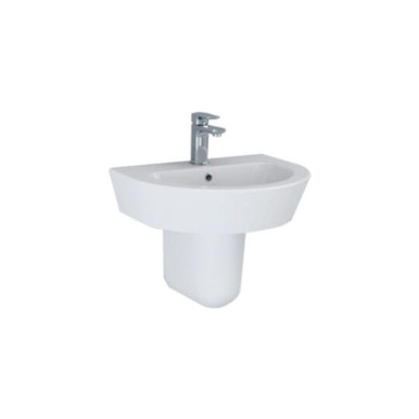 Ecstasy INSDE0 Round Pedestal Basin, White Ceramic, 1 Tap Hole, 510x325x160mm, CE Certified product image