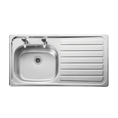 Leisure LN Classic Kitchen Sink, Satin Stainless Steel, 950x508mm, 2 Tap Holes, Rectangle Shape product image