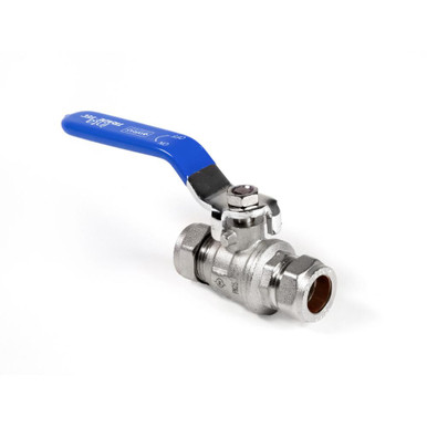 Intatec TR22 Lever Handle Ball Valve, Brass, Red & Blue Handle, 80mm x 22mm product image