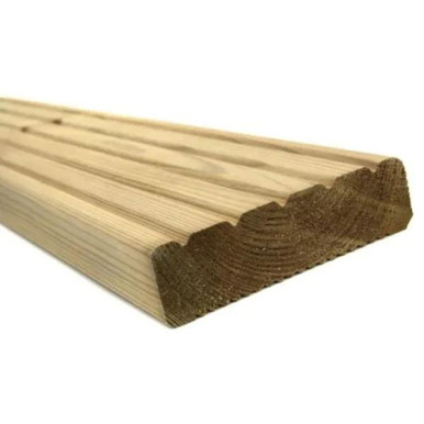 Timber Deck, Brown, 125 x 38mm, Kiln-Dried, PEFC (FIN 33 x 120) product image