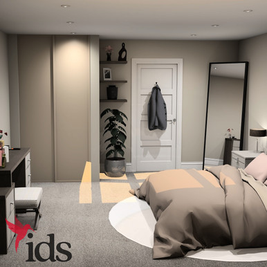 Interior Door Systems: Timeless 2-Door Sliding Wardrobe Door Kit, Cashmere Frame with Cashmere Panels, 2260mm x 1449mm product image