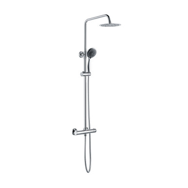 Gia Soho Chrome Round Bar Valve Shower, Fixed + Handheld Head product image