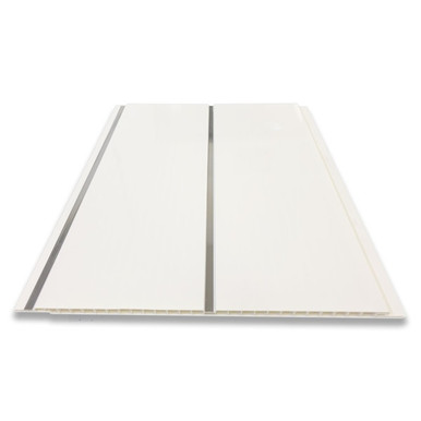 Ceiling Panels, 2 Strip, White/Silver, 250mm x 2700mm x 7mm, 4/Pack product image