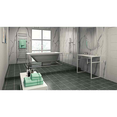 Perform Shower Panel, 2400mm x 1200mm, Plywood, Statuario Marble product image