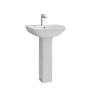 Ava 545mm Basin And Pedestal, White product image
