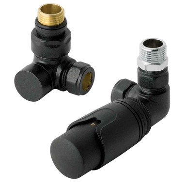 15mm Corner Trv & Lockshield Valve, Matt Black product image
