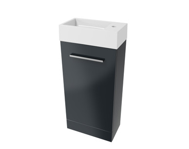 Distinct 400mm Floor Mount Cloakroom, With Basin, Anthracite product image