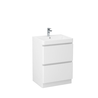 Distinct Dione Square 60cm Freestanding Double Drawer Unit, Gloss White (Unit Only) product image