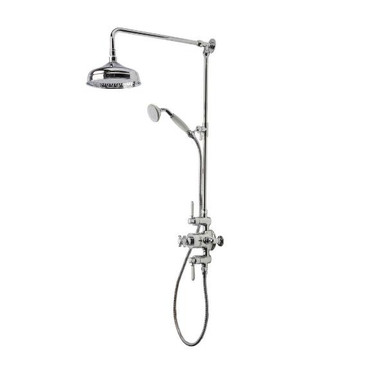 Distinct Chiltern Round Two Handle Twin Outlet Exposed Shower Valve, Shower Head + Handset product image
