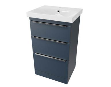 Distinct Cranborne 500mm Three Drawer Basin Unit, Dark Blue (Unit Only) product image