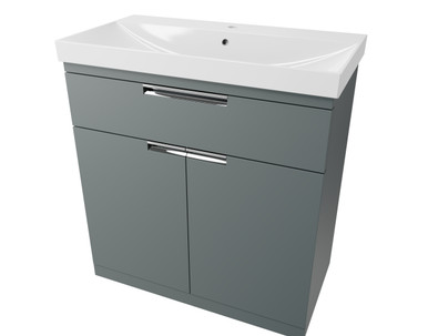 Distinct Dedham Basin Unit, 800mm, 1 Drawer, 2 Door, Willow (Unit Only) product image
