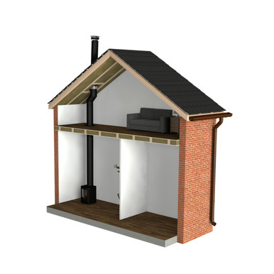 DTW Single storey straight up internal flue system with offset 5" MB product image