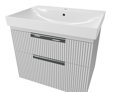 Distinct Dedham 600mm Fluted 2 Drawer Basin Unit, White (Unit Only) product image