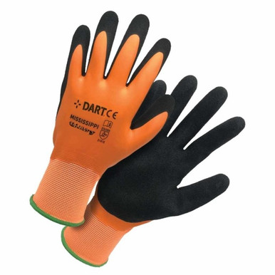 Dart Handmax Mississippi Orange Waterproof Latex Gloves, Medium, Size 8 product image