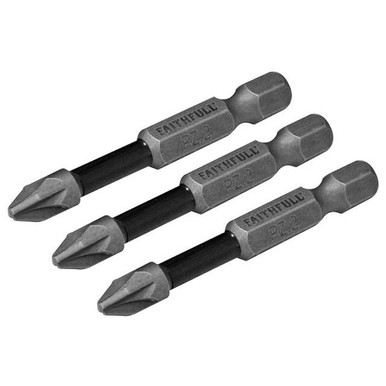 Faithfull Pozi Impact Screwdriver Bits, PZ2, 150mm, Pack Of 3 product image