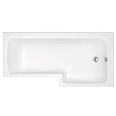 Solarna L-Shape Shower Bath, Left Handed, White, 1700mm x 850mm x 700mm product image