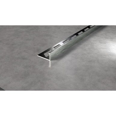 Tileasy 8mm Brush Chrome Utility Square Edge Metal Trim product image