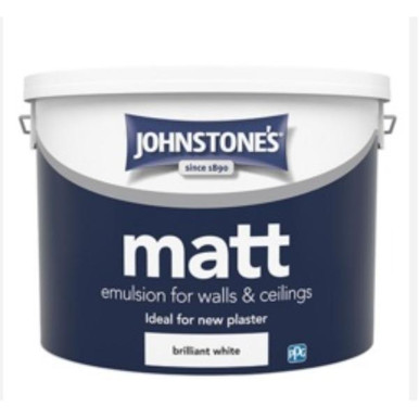 Johnstones Contract Matt Emulsion, Brilliant White, 10l product image