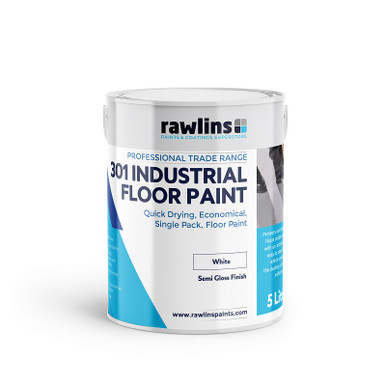 Rawlins 301 Industrial Floor Paint, White, Semi-Gloss, 5L product image