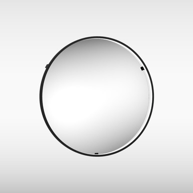 Aspect Floating Edge Round Mirror, Cool White, Demist, 600mm x 63mm, Black product image