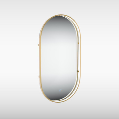 Aspect Floating Edge Pill Cct Touch Sensor Demist Mirror, 600mm x 400mm, Brass product image