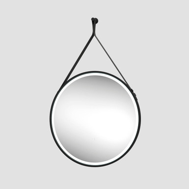Nova 600 Triotone Hanging Led Mirror With Demister, 600mm x 38mm, Black Leather product image