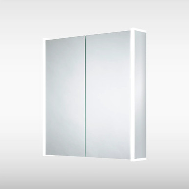 Ainsley Two Door Led Cabinet with Bluetooth, Shaver, Demister, 700mm x 664mm x 130mm, Cool White product image