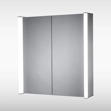 Aspen Two Door Led Cabinet With Shaver Socket, 658mm x 704mm x 145mm, Cool White product image