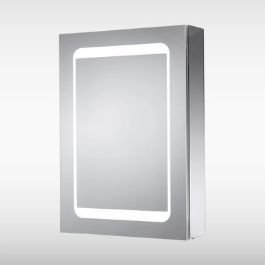 Belle One Door Dual Lit Led Cabinet, Shaver, Demist, 700mm x 500mm x 140mm, Cool White product image