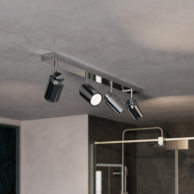 Tandy 4-Quadruple Spotlight Bathroom Ceiling Light, Chrome