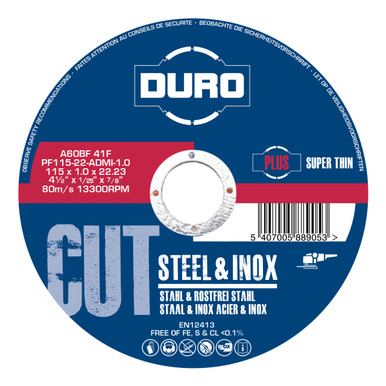 Duro, 115mm Cutting Disc For Steel and Inox product image