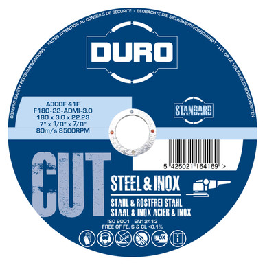 Duro 180 mm Cutting Disc For Steel and Inox product image
