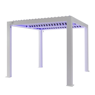 3m x 4m Aluminium Pergola Frame In White With Built In Led Lighting product image