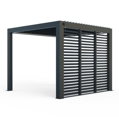 4m Aluminium Pergola Louvered Aero Wall, Anthracite Grey product image