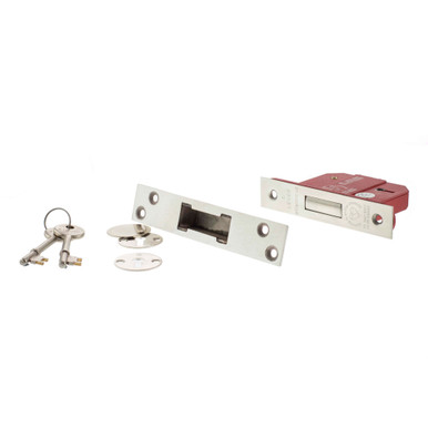 Atlantic 5 Lever Key Deadlock, 2.5", Satin Chrome product image