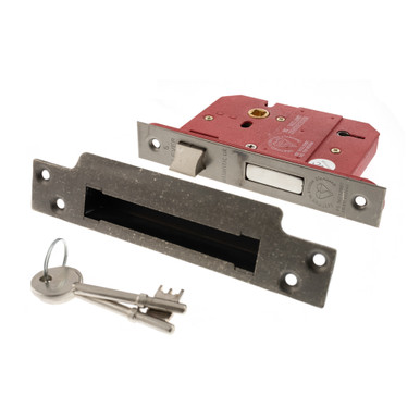 Atlantic 5 Lever Key Sashlock, 2.5", Distressed Silver product image