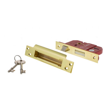 Atlantic 5 Lever Key Sashlock, 2.5", Polished Brass product image