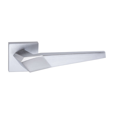 Oro&oro Skywalker Lever Door Handle On Square Rose, Satin Chrome product image