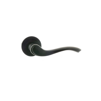 Old English Warwick Lever Door Handle on Round Rose, Matt Black product image