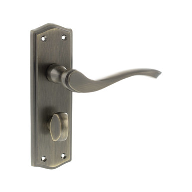 Old English Warwick Wc Door Handle On Backplate, Matt Antique Brass product image