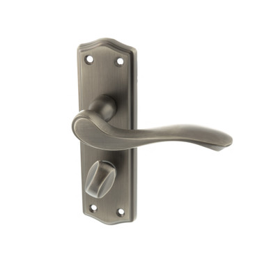 Old English Warwick Water Closet Lever Door Handle On Backplate, Matt Gun Metal product image