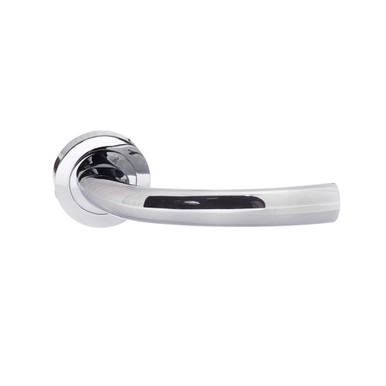 Status Nevada Lever Door Handle On Round Rose, Polished Chrome product image