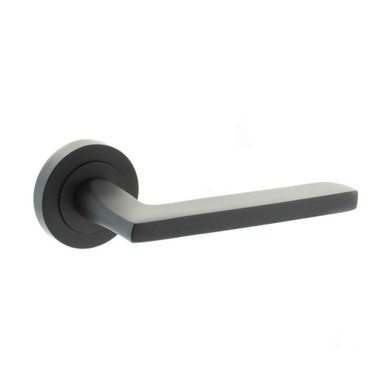 Status Alaska Lever Door Handle On Round Rose, Matt Black product image