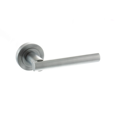 Status Nebraska Lever Door Handle On Round Rose, Satin Chrome product image