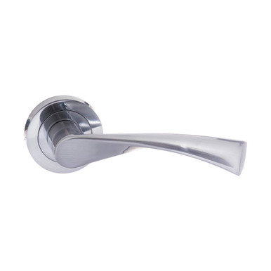 Status Colorado Lever Door Handle On Round Rose, Satin Chrome product image