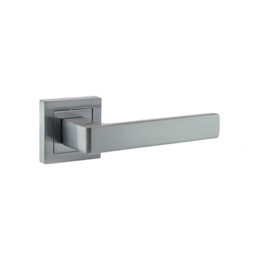 Status Montana Lever Door Handle on Square Rose, Satin Chrome product image