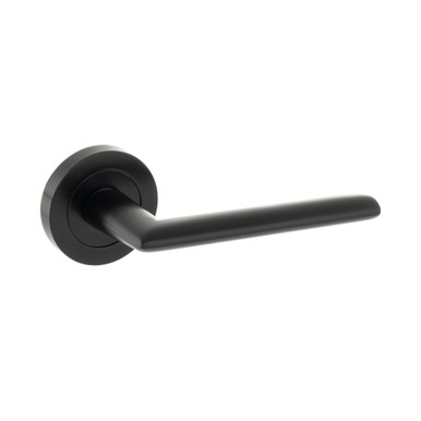 Status Alabama Lever Door Handle On Round Rose, Matt Black product image