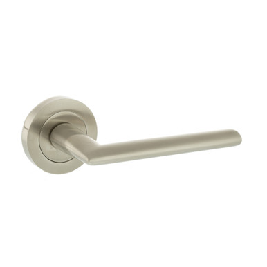 Status Alabama Lever Door Handle On Round Rose, Satin Nickel product image