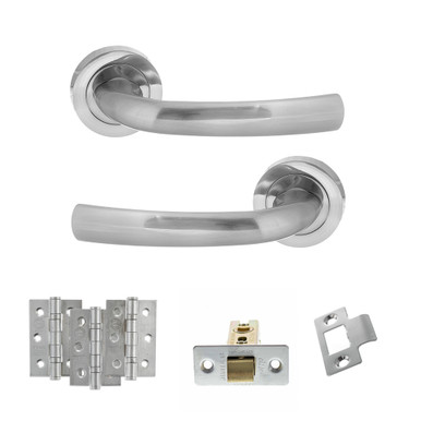 Nevada Door Handle Pack With 76mm Ce Latch And 76mm Fire Hinges x 3, Sc product image
